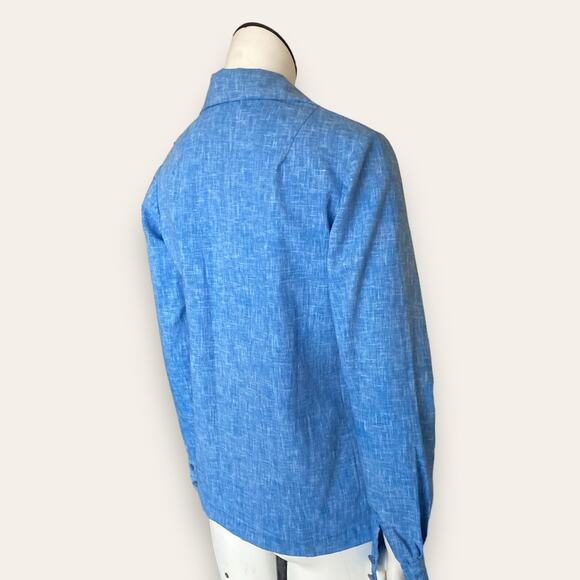 Pull Blue button up floral Embroidery Small - Picture 4 of 8